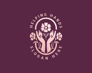 Hands - Flower Wellness Hands logo design