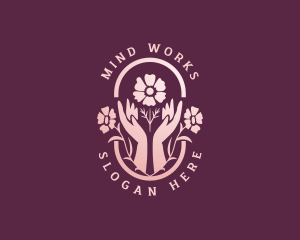 Flower Wellness Hands logo design