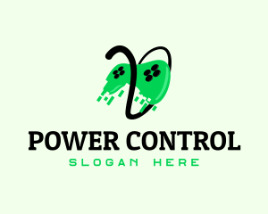 Control - Green Pixelated Controller logo design