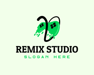 Green Pixelated Controller  logo design