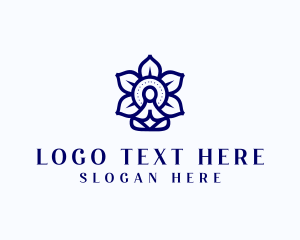 Reiki - Meditation Yoga Flower logo design