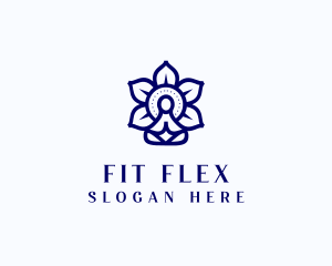 Fitness - Meditation Yoga Flower logo design