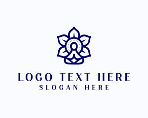 Peace - Meditation Yoga Flower logo design