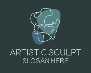Sculpt - Male Torso Monoline Scribble logo design