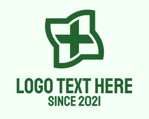 Nursing Home - Green Medical Cross logo design