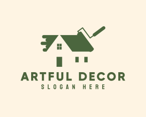 Decorate - Green Paint Roof logo design