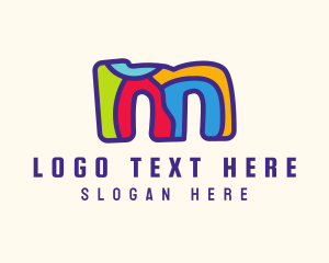 Children - Fun Puzzle Letter M logo design