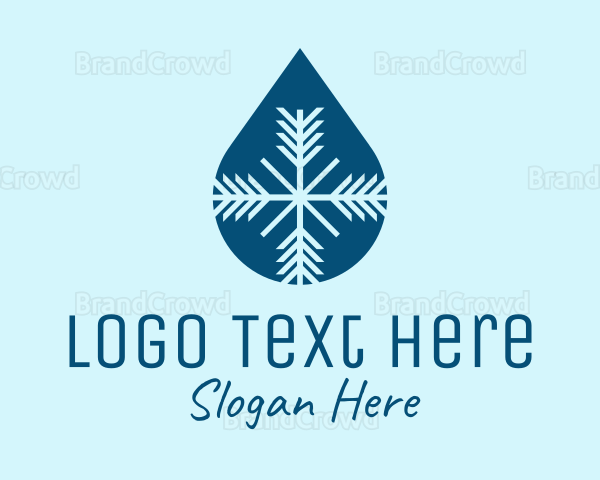 Blue Snowflake Droplet Logo