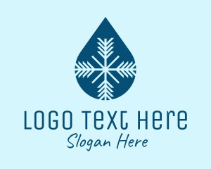 Droplet - Blue Snowflake Droplet logo design