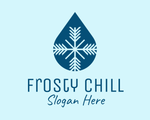 Freezer - Blue Snowflake Droplet logo design