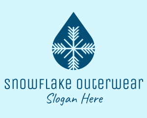 Blue Snowflake Droplet logo design