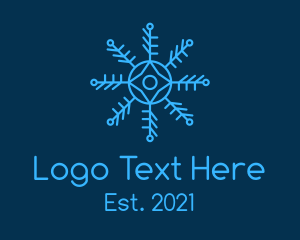 Winter - Outline Snowflake Pattern logo design