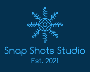 North Pole - Outline Snowflake Pattern logo design