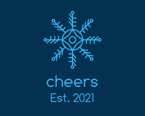 Snow - Outline Snowflake Pattern logo design