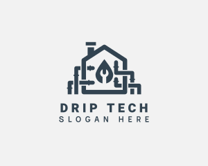 Wrench Pipe Plumbing Repair logo design