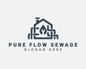 Sewage - Wrench Pipe Plumbing Repair logo design