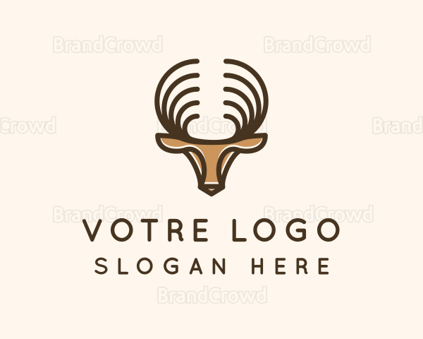 Deer Antlers Wild Forest Logo