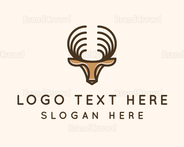 Deer Antlers Wild Forest Logo