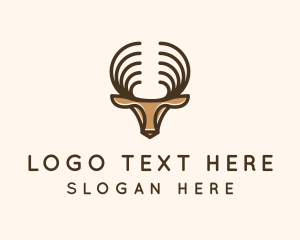 Deer Horns - Deer Antlers Wild Forest logo design