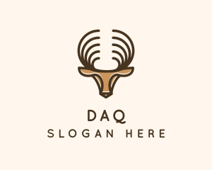 Deer Antlers Wild Forest Logo