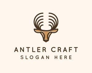 Deer Antlers Wild Forest logo design