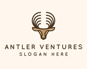 Deer Antlers Wild Forest logo design