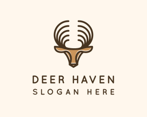 Deer Antlers Wild Forest logo design