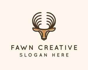 Fawn - Deer Antlers Wild Forest logo design
