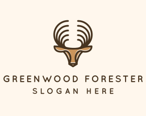 Deer Antlers Wild Forest logo design