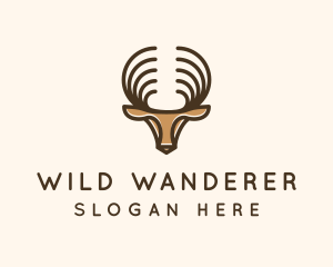 Deer Antlers Wild Forest logo design