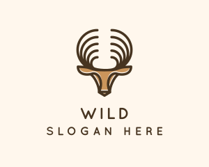 Deer Antlers Wild Forest logo design