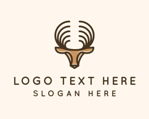 Deer Antlers Wild Forest Logo