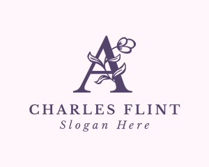 Purple Flower Letter A Logo