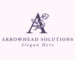 Purple Flower Letter A logo design