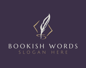 Literary - Novelist Feather Quill logo design