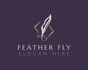 Novelist Feather Quill logo design