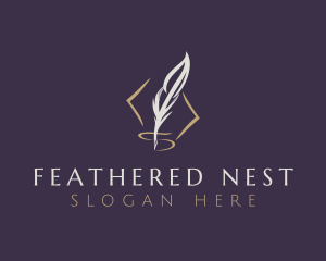 Plumage - Novelist Feather Quill logo design