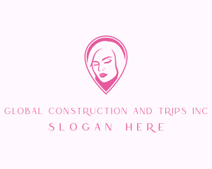 Hair Product - Beauty Woman Pink Pin logo design