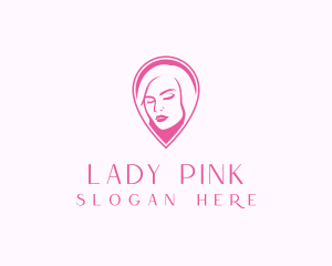 Beauty Woman Pink Pin  logo design