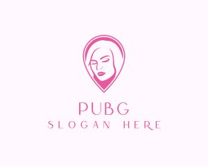 Hairdresser - Beauty Woman Pink Pin logo design