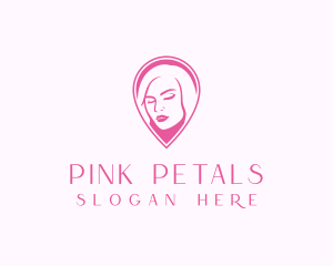 Beauty Woman Pink Pin  logo design