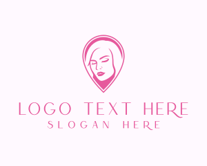 Spa - Beauty Woman Pink Pin logo design