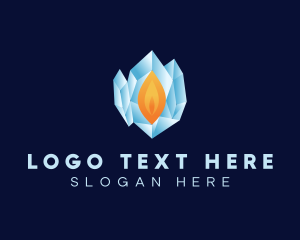 Stalagmite - Fire Ice Gem logo design