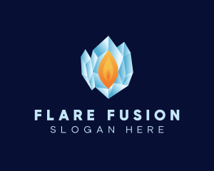 Flare - Fire Ice Gem logo design