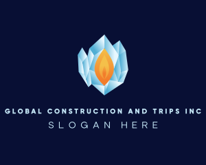 Blaze - Fire Ice Gem logo design