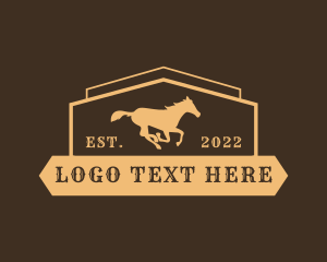 Cowboy - Western Wild Horse logo design