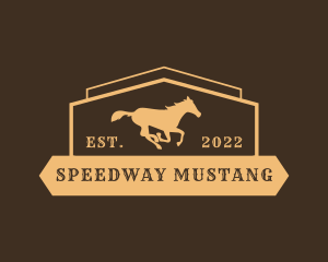 Mustang - Western Wild Horse logo design