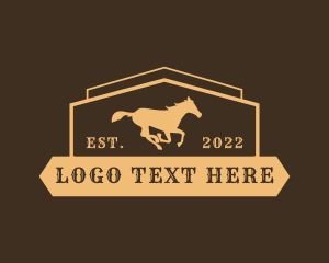 Mustang - Western Wild Horse logo design