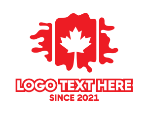 Red Flag - Canada Geography Flag logo design