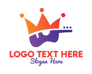 Guitar Lessons - Gradient Guitar King logo design